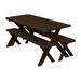 Loon Peak® Guertin Rectangular Outdoor Picnic Table Metal in Brown | 70" L x 27" W x 30" H | Wayfair 386754B56457490D8804BD5174862FFA