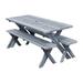 Loon Peak® Guertin Rectangular Long Outdoor Picnic Table Wood in Gray/White | 94" L x 27" W x 30" H | Wayfair A8C1B3035385400296DB687D9D047AA1