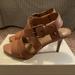 Coach Shoes | Coach Rapture Tan Leather Heels Sandals Size 7 | Color: Gold/Tan | Size: 7