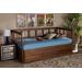 Baxton Studio Kendra Modern Walnut Brown Finished Expandable Twin Size to King Size Daybed /w Storage Drawers - Wholesale Interiors MG0035-Walnut-3DW-Daybed