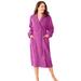 Plus Size Women's Short Terry Robe by Dreams & Co. in Rich Magenta (Size M)