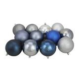 Northlight Seasonal Shatterproof 3-Finish Christmas Ball Ornaments Plastic in Gray/Blue | 4 H x 4 W x 4 D in | Wayfair 32911653