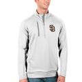 Men's Antigua White San Diego Padres Generation Quarter-Zip Pullover Jacket