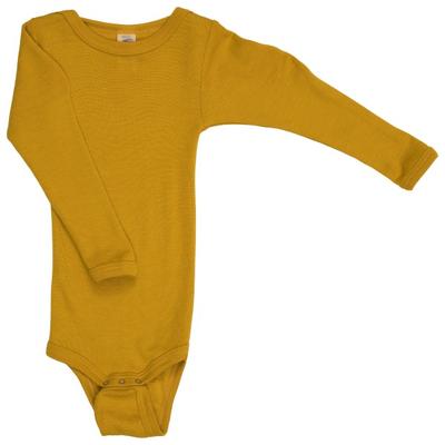 Engel - Baby-Body Langarm Mit Druckverschluss Schulter - Merinounterwäsche Gr 86/92 gelb Image