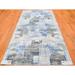 Gray 48 W in Rug - Isabelline One-of-a-Kind Challinor Hand-Knotted 4' x 10'2" Runner Area Rug in Ivory/Blue Silk/Wool | Wayfair