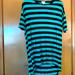 Lularoe Tops | Lularoe Irma - Size Xxs. Teal & Black Striped | Color: Black | Size: Xxs