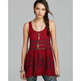 Free People Dresses | Free People Crimson Red Voile & Lace Trapeze Dress | Color: Black/Red | Size: Various