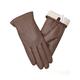 Vislivin Full-Hand Womens Touch screen Gloves Genuine Leather Gloves Warm Winter Texting Driving Glove - brown - Large