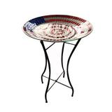 Breakwater Bay Ballwin American Flag Mosaic Birdbath Glass in Blue/Red | 24.4 H x 16.3 W x 16.3 D in | Wayfair C9776566FCFC42A5A8B1C3A940DF0DA5