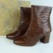 Free People Shoes | Free People Cecile Ankle Bootie Leather Croc Nib | Color: Brown | Size: Various