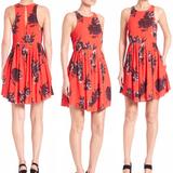 Free People Dresses | Flutterby Mini Skater Dress | Color: Black/Red | Size: 6