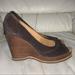 Michael Kors Shoes | Michael Kors Newton Peep Toe Wedge In Brown Suede | Color: Brown/Tan | Size: 10