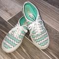 Vans Shoes | Chevron Vans! Mint, Gray, White Sz 6.5 | Color: Gray/Green | Size: 6.5