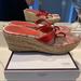 Coach Shoes | Coach Red Patent Wicker Thong Sandals Size 8.5 | Color: Red | Size: 8.5