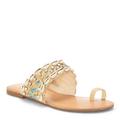 Jessica Simpson Shoes | Jessica Simpson Beaded Toe Thong Flat Sandal 5.5 | Color: Cream | Size: 5.5