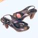 Coach Shoes | Coach Vintage Metallic Peep Toe Slingback Pumps | Color: Brown/Silver | Size: 6.5