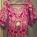 Lilly Pulitzer Tops | Lilly Pulitzer Off The Shoulder Top Hot Pink Xs | Color: Pink/White | Size: Xs