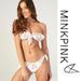 Anthropologie Swim | Minkpink Bay Frill Front Knot Bikini Set | Color: Cream/White | Size: M