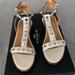 Coach Shoes | Coach Sadie T-Strap Sandal With Studded Straps | Color: Black/White | Size: 5.5