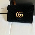 Gucci Bags | Gucci Marmont On Chain In Velvet | Color: Black | Size: 5"H X 8"W X 2.5"D