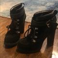 Nine West Shoes | Amazing Boots For Winter - Lace Up With Tall Heel | Color: Black | Size: 5.5