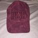 Pink Victoria's Secret Accessories | Burgundy Red Velvet Like Texture Hat | Color: Red | Size: Os