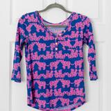 Lilly Pulitzer Tops | Lilly Pulitzer Elephant Shirt Xs | Color: Blue/Pink | Size: Xs