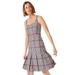 J. Crew Dresses | J Crew Dress Herringbone Twill Tall Lined Pleated | Color: Blue/Pink | Size: 14