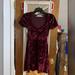 Urban Outfitters Dresses | Burgundy Velvet Short Sleeve Baby Doll Dress | Color: Red | Size: Xs