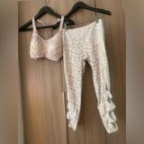 Victoria's Secret Pants & Jumpsuits | Co-Ord Set Rare Victoria's Secret Yoga Knockout Sports Bra + Yoga Leggings Aztec | Color: Cream/White | Size: Top 32d, Leggings Xs