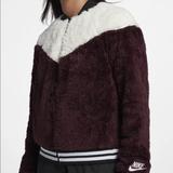 Nike Jackets & Coats | Hp Nike Nsw Sherpa Zipper Sweatshirt Jacket Nwt | Color: Brown/White | Size: S