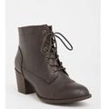 Torrid Shoes | Brown Lace-Up Heel Bootie (Wide Width) | Color: Brown | Size: 9