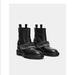 Zara Shoes | Genuine Leather Biker Bootie | Color: Black | Size: Euro 41