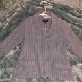 American Eagle Outfitters Jackets & Coats | Aeo Blueish Grey 2 Button Pinstripe Blazer -Size S | Color: Blue/White | Size: S