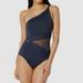 Michael Kors Swim | Michael Kors 1-Shoulder Swimsuit With Cutouts Nwt | Color: Black | Size: 8