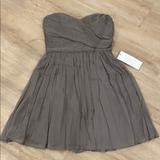 J. Crew Dresses | Jcrew Strapless Grey Chiffon Dress | Color: Gray | Size: 6p