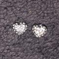 American Eagle Outfitters Jewelry | Jewelry: Small Faux Diamond Heart Stud Earrings | Color: Silver | Size: Os
