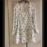 Free People Dresses | Free People Mini Dress Floral Print Ivory White S | Color: White | Size: S