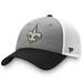 Men's Fanatics Branded Heathered Gray/Black New Orleans Saints Tri-Tone Trucker Snapback Hat