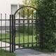 vidaXL Cancello per Recinzione ad Arco in Acciaio 100x125 cm Nero