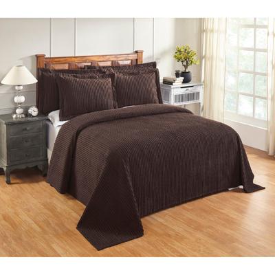 Better Trends Jullian Collection in Bold Stripes Design Bedspread by Better Trends in Chocolate (Size FULL/DOUBLE)