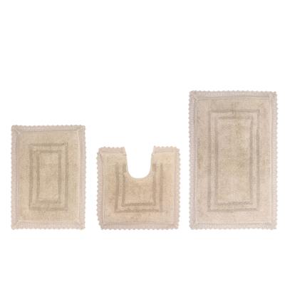 Opulent 3-Pc. Bath Mat Set by Home Weavers Inc in Linen (Size 3 RUG SET)