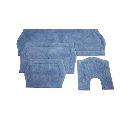 Waterford 4-Pc. Bath Rug Set Blue by Home Weavers Inc in Blue (Size 4 RUG SET)
