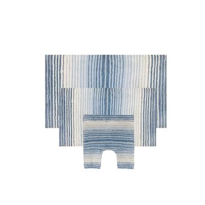 Gradiation 3-Pc. Bath Rug Set by Home Weavers Inc in Blue (Size 3 RUG SET)