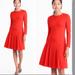 J. Crew Dresses | Jcrew Red Ponte Knit Pleated Dress - Size 8 | Color: Red | Size: 8