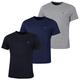 Calvin Klein Mens 3-Pack T-Shirt - Black/Navy/Silver - XL