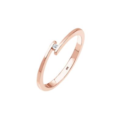 Elli DIAMONDS - Verlobungsring Solitär Diamant 0.015 ct.925 Silber Ringe 1 ct Damen