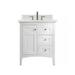 "Palisades 30"" Single Vanity - Bright White - With 3 CM Eternal Jasmine Pearl Quartz Top - James Martin 527-V30-BW-3EJP"