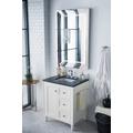 "Copper Cove Encore 30"" Single Vanity - Bright White With 3 CM Charcoal Soapstone Quartz Top - James Martin 301-V30-BW-3CSP"