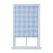 Wide Width Cordless Plaid Flat Roman Shade by Whole Space Industries in Sky Blue (Size 27" W 64" L)